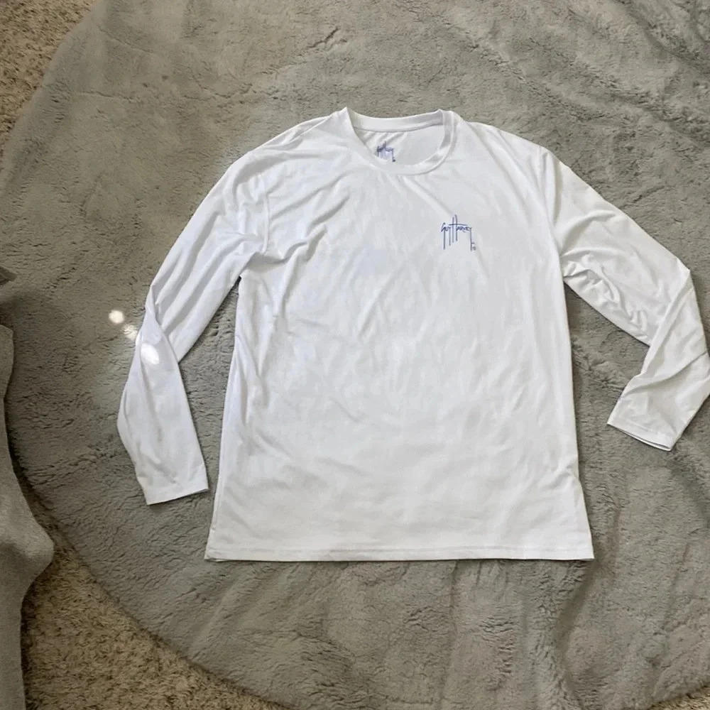 Guy Harvey performance white long sleeve tee size medium
